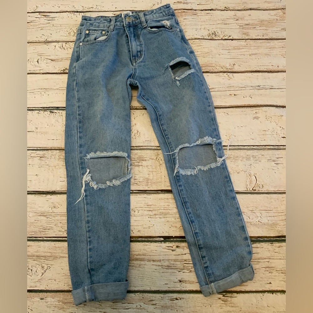 Princess Polly High‎ Rise Distressed Jeans 0